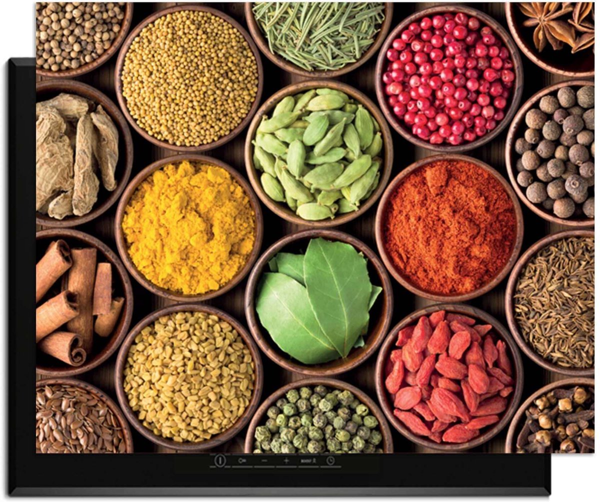 KitchenArt - Spice Harmony – Inductie Beschermer - 76x51.5 cm - Kookplaat Beschermer - Luxe Afdekplaat Inductieplaat - Anti-slip & Oprolbaar - Beschermmat Inductiekookplaat