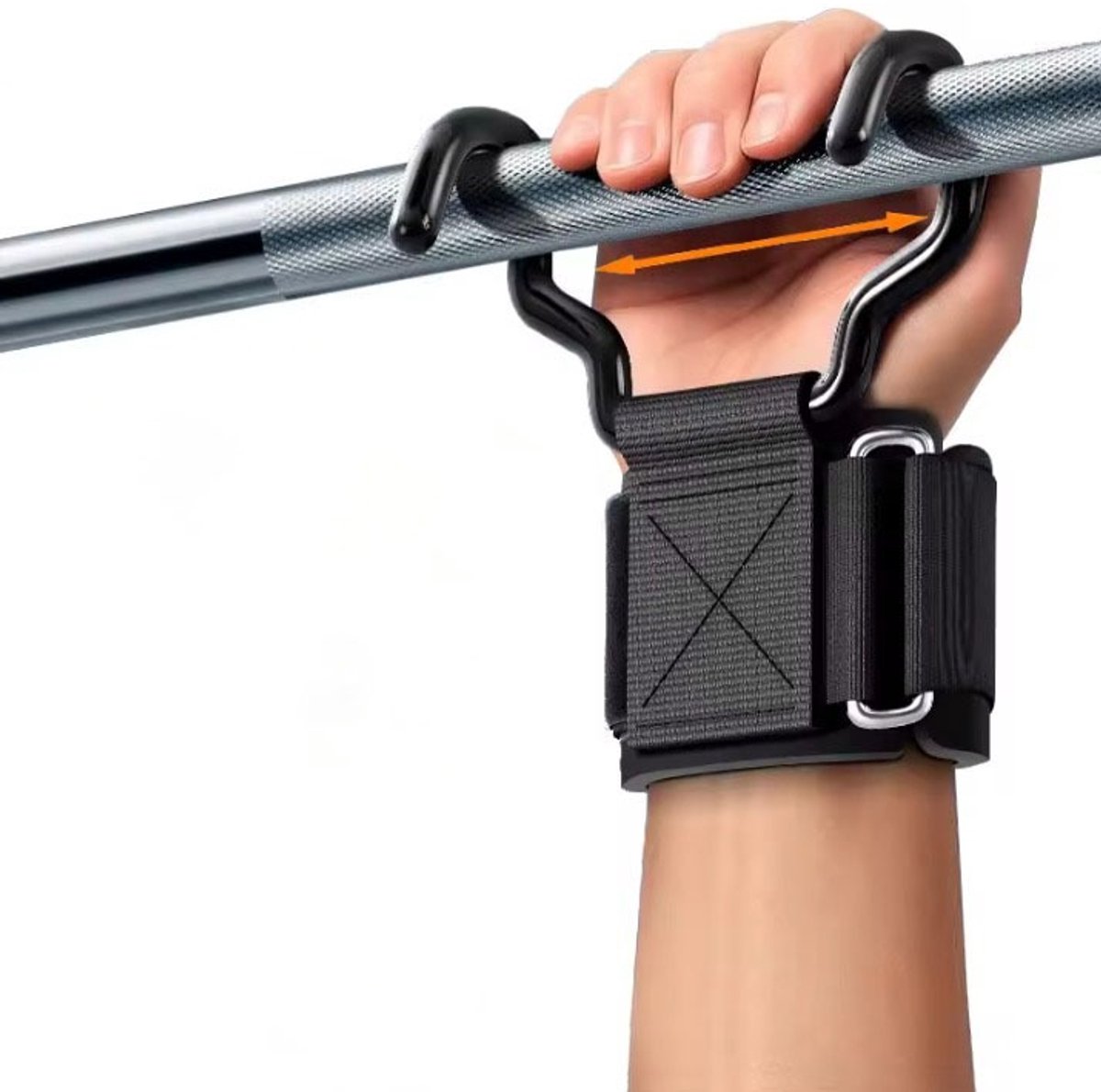 Gewichthef Hooks met Polsband – Verstelbare Gewichthefriemen met Haken voor Powerlifting, Pull-Ups, Deadlifts en Krachttraining – Anti-Slip Fitness Straps voor Extra Grip en Ondersteuning