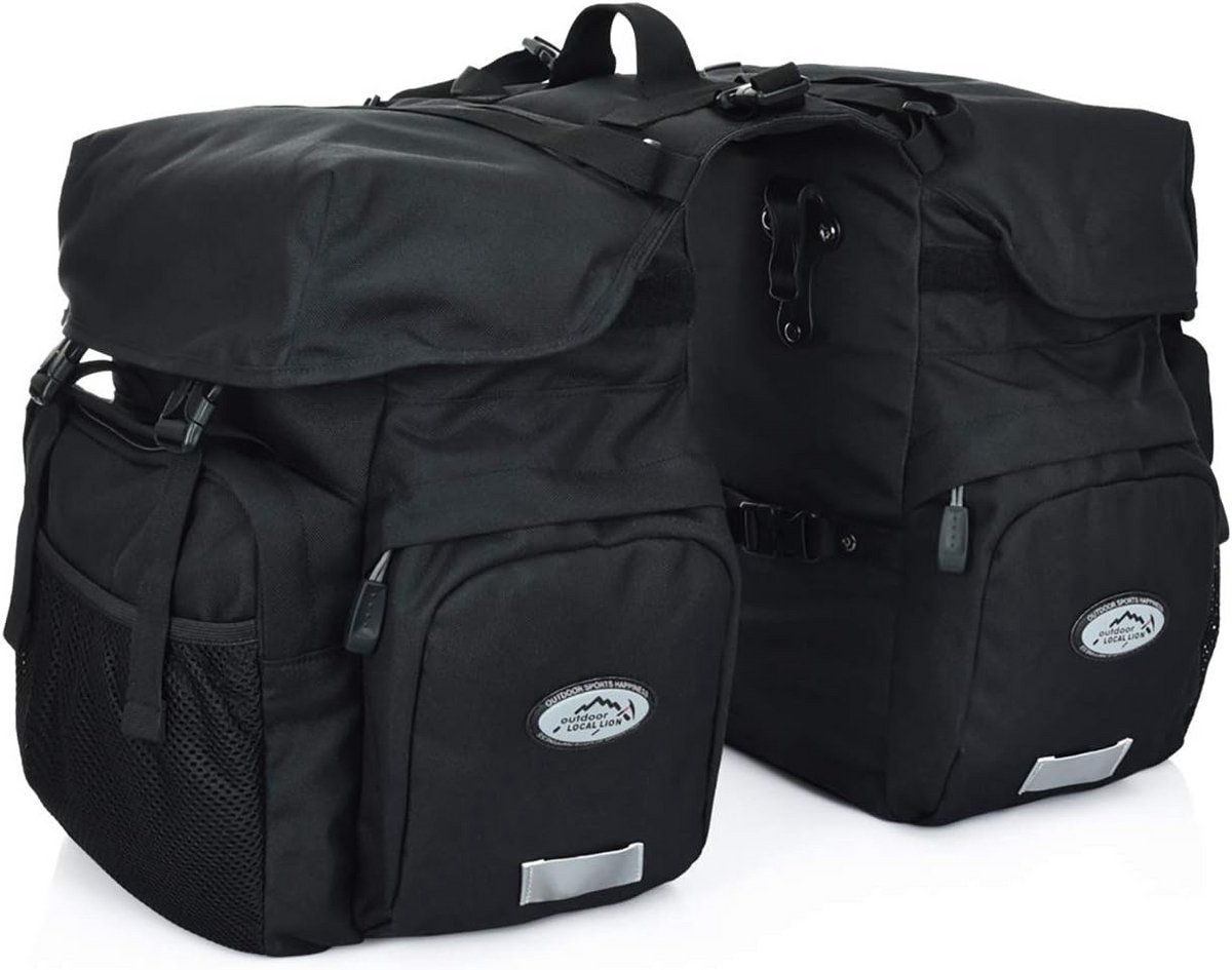 Waterdichte Fietstassen 50L Bagagedrager Tas met Regenhoes voor Commuten en Weekendtochten