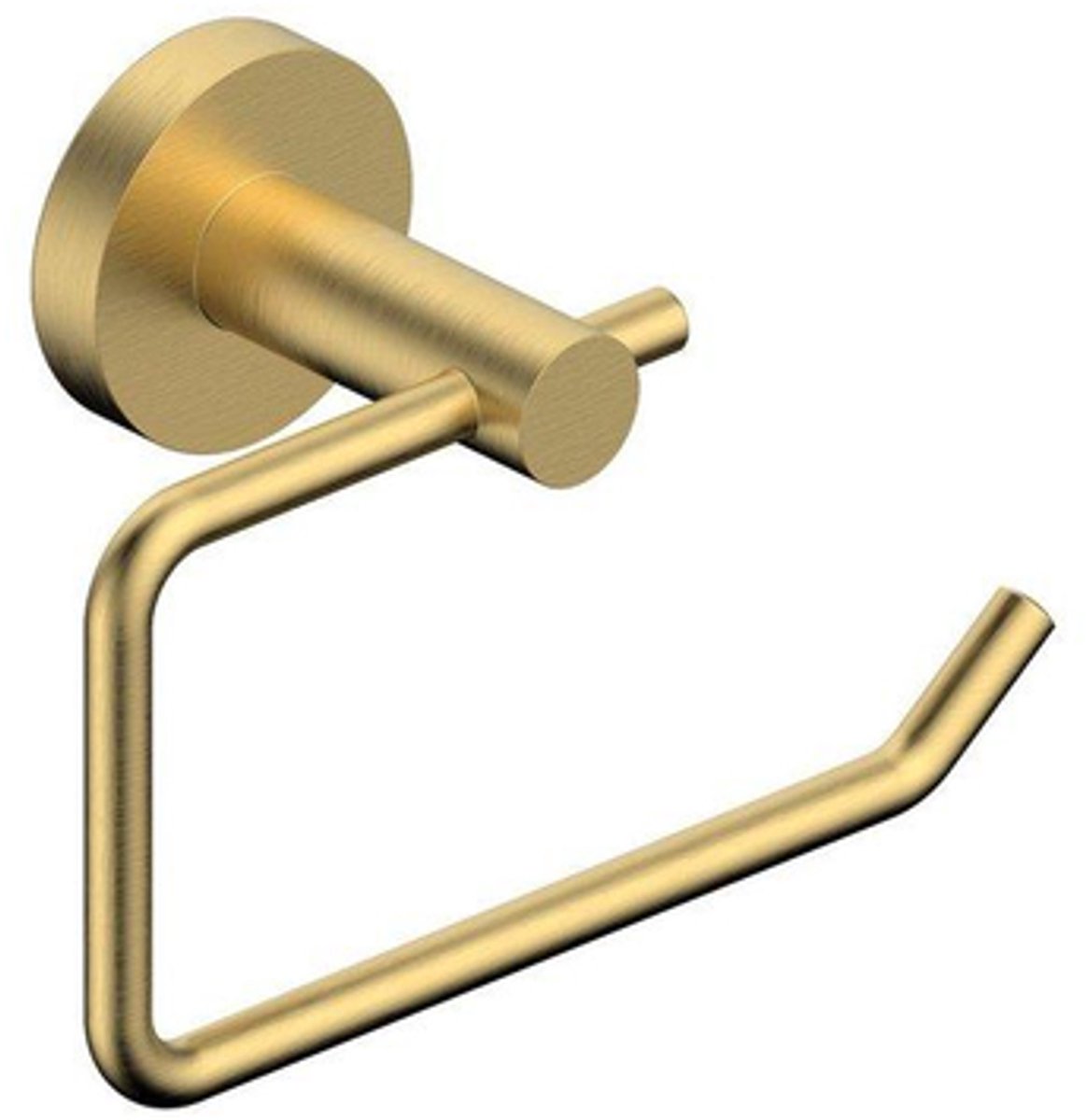 FugaFlow Eccelente Acces Toiletset 3-delig - toiletrolhouder zonder klep - toiletborstel - handdoekhaak dubbel rond - Geborsteld Messing PVD (Goud)