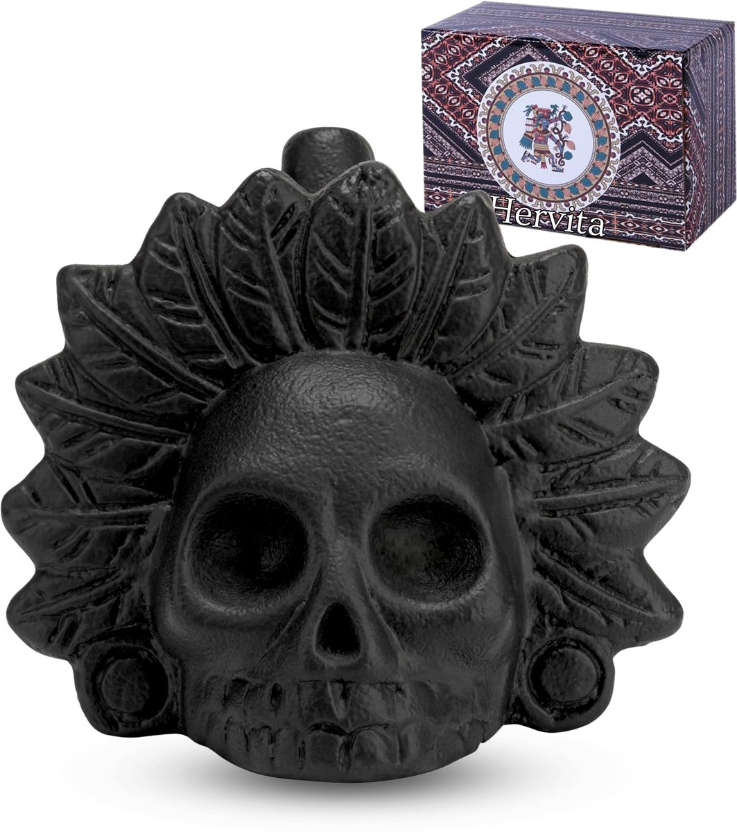Aztec Death Whistle - Doodshoofd - Schreeuwende Fluit - Handgemaakt - Tot 120 Decibel - Azteekse Doodsfluit