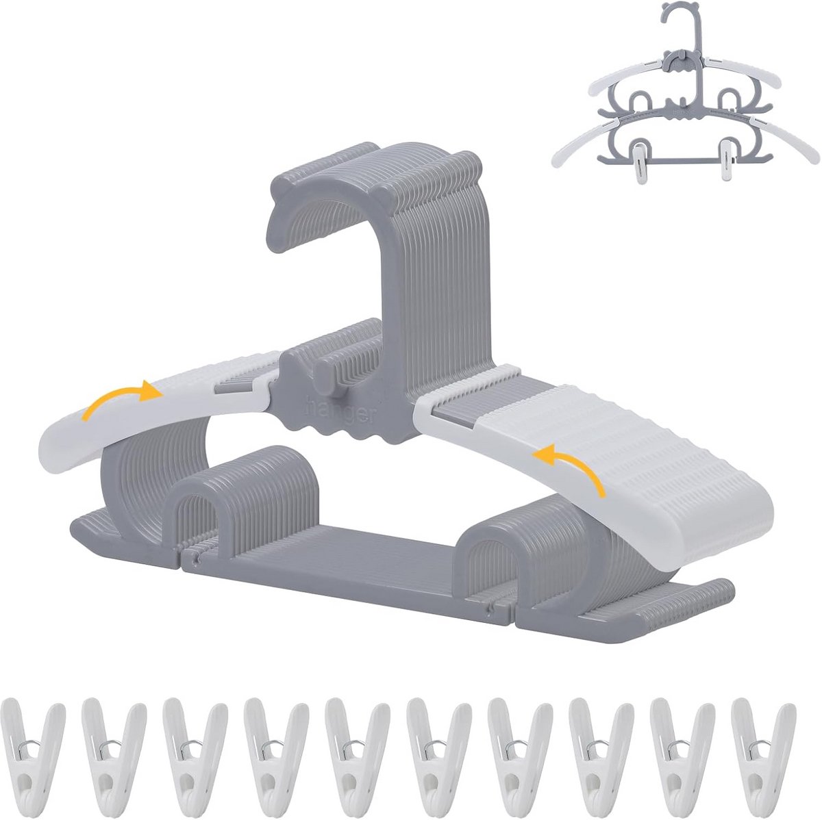 20x Verstelbare Kledinghangers voor Kinderen en Baby's - Inclusief Clips