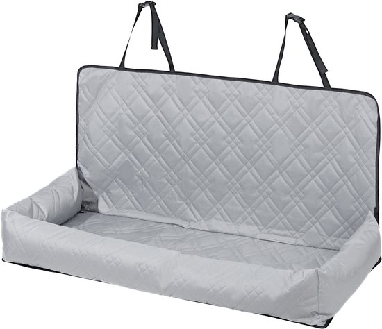 Siège Auto pour Chien Imperméable, Siège pour Chien Surélevé Avec Ceinture de Sécurité et Rembourrage en Katoen PP, Siège Auto pour Chiens de Taille Moyenne et Grande Jusqu'à 45,4 kg, Grijs