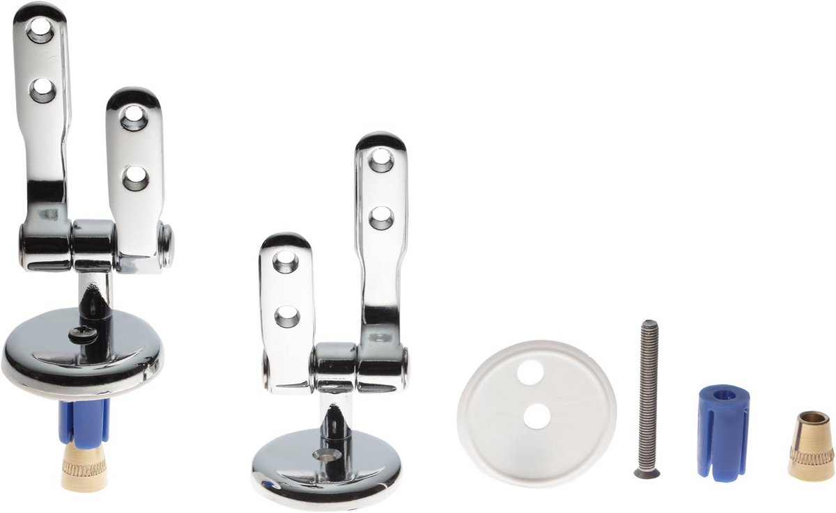 Universele Toiletbril Scharnieren Set met Schroeven, Verchroomd Metaal