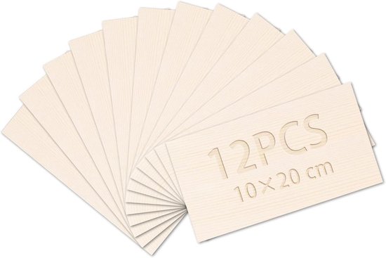 Balsa Multiplexplaat voor modelbouwhout, doe-het-zelf, laserbrandgravure, hout, voor lasersnijden, 12 stuks