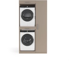 Wasophoogte® Wasmachine Kast New York - Wasmachine verhoger - Wasmachine ombouw - 700(D)*1115(B)*2110(H) mm - Taupe