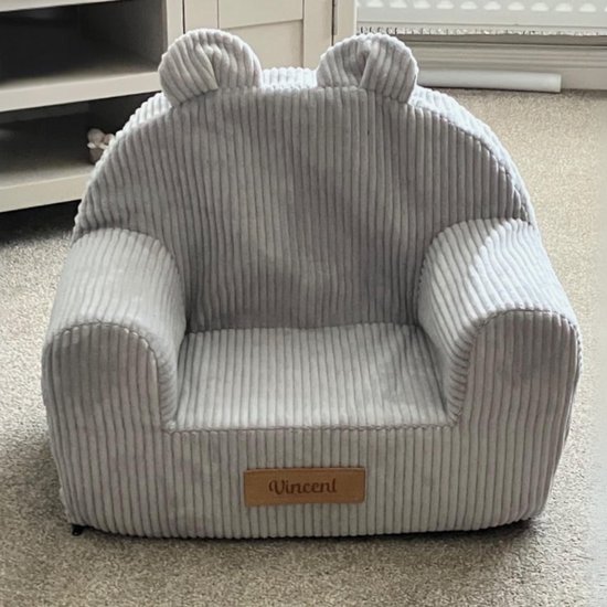 Flumi Kinderfauteuil - Corduroy Grijs van Merkloos — afbeelding 4