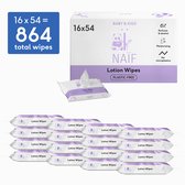 Naïf - Lotion Billendoekjes - Baby & Kind - Plasticvrij - 0% Parfum & Alcohol - 864 Doekjes (16x54)