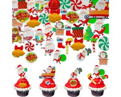 Eetbare Kerst Cupcake Toppers - 300 Stuks - Decoratie voor Taart en Gebak