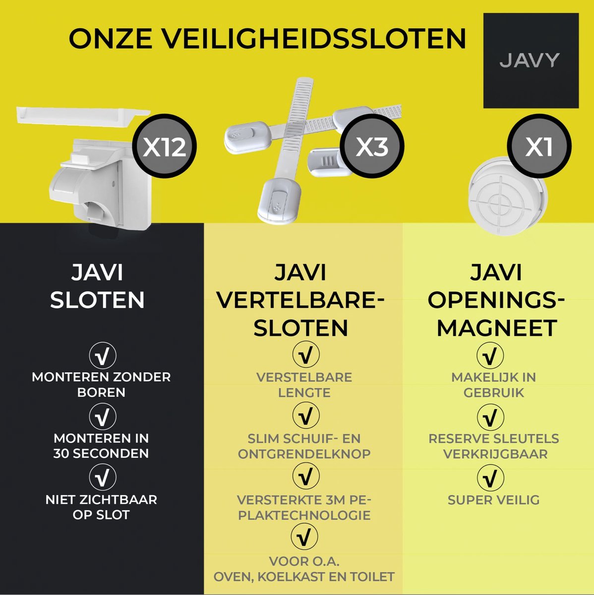 JAVY Magneet Kinderslot – 12x Kastsloten + 3 Extra Veiligheidssloten | Magnetisch Kinderslot Zonder Boren | Keukenkast, WC, Oven & Laden Beveiliging | Baby Proof Cabinet Locks Set – foto 5