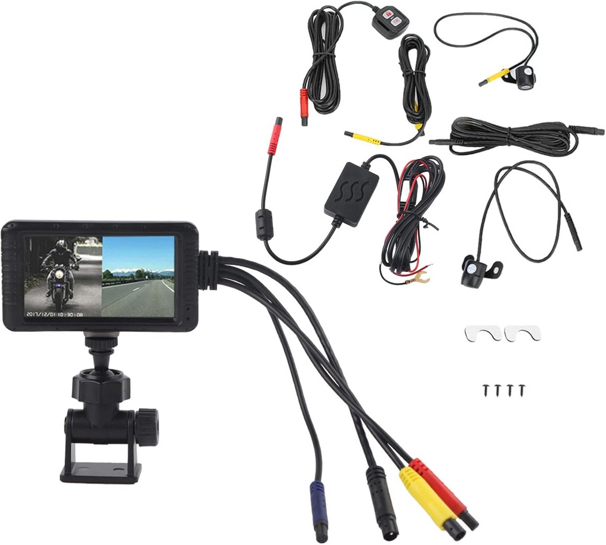 Waterdichte Motorfiets Dashcam 1080P HD Rijrecorder Dubbele Lens Nachtzicht