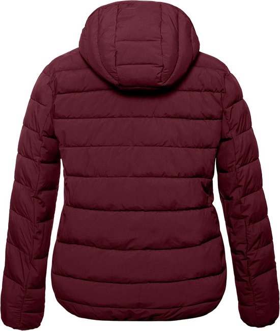 YYNUDA Dames winterjas met capuchon, dikke, warme parka, Rood, XL
