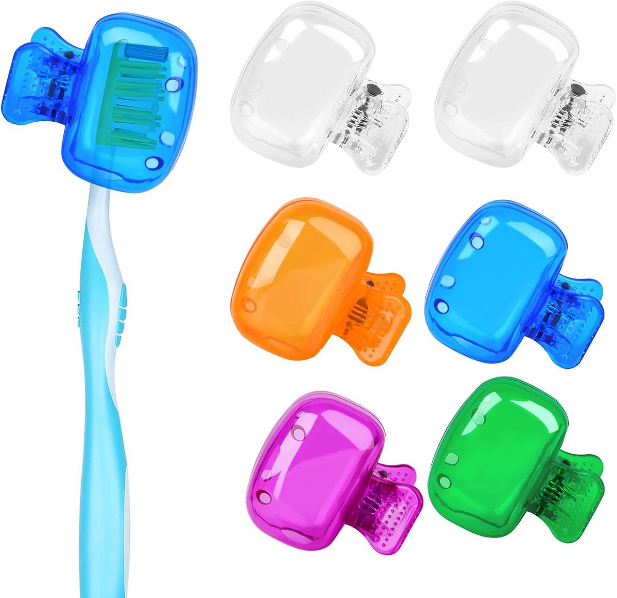 6x Universele Tandenborstelkop Beschermhoes - Hygiënische Opberghoes voor Reizen en Thuis