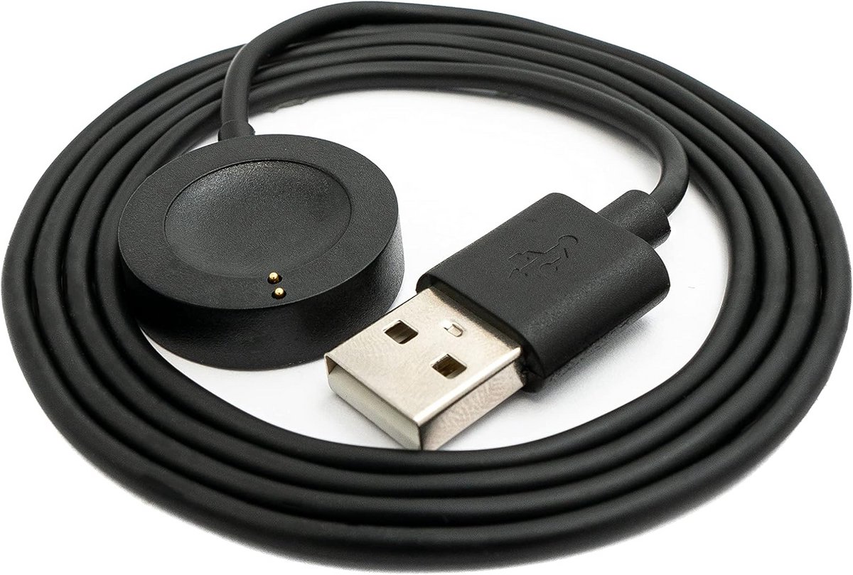USB Oplaadkabel 100cm voor Smartwatch (Zwart) - Snelladen & Dataoverdracht