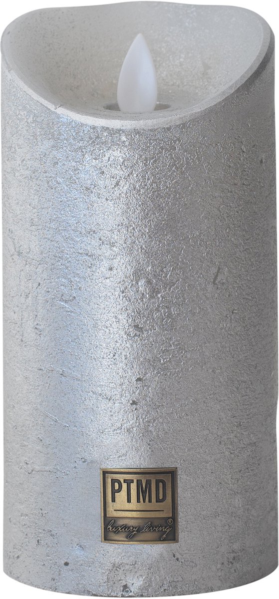 PTMD -Led kaars - Metallic zilver Xs - 5,5 x 5,5 x 12,5 cm