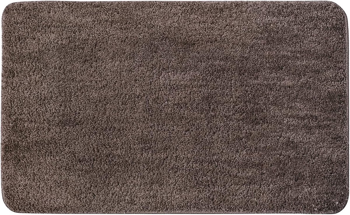 Stunq® Zachte Microvezel Badmat, Absorberende Antislip Mat, Wasbaar, Voor Badkamer, Slaapkamer en Woonkamer, 60 x 90 cm, Bruin