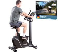 Skandika Ergometer Cykling P10 - Hometrainer met 32 weerstandsniveaus, magneetrem, tot 135 kg en 200 cm, LCD-display, 13 programma's, Bluetooth, app-connectiviteit, Kinomap | Fitnessbike voor thuis