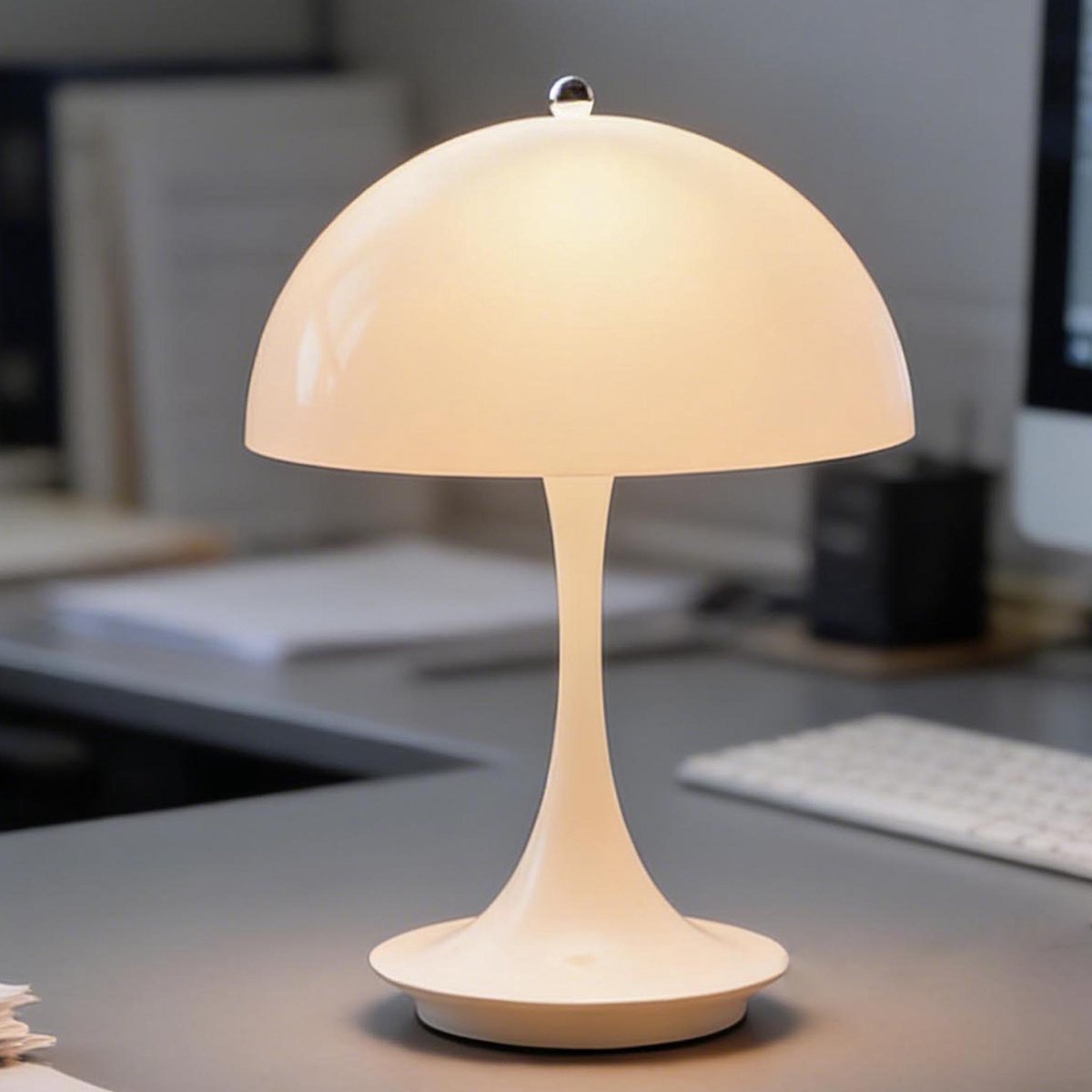 OYLCDI Draadloze tafellamp met touch dimbare LED accu - Paddenstoel tafellamp USB oplaadbaar - Bureaulamp acryl lampscherm - Nachttafellamp leeslamp 3000K-6000K - Voor slaapkamer restaurant bar wit