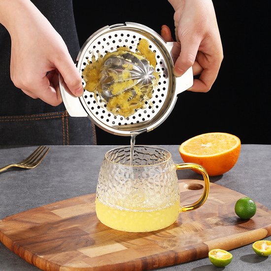 Citroenpers - Limoenpers - Handmatige Citroenpers - Lemon squeezer - Citrusknijper - Fruitpers - Sinaasappelpers - RVS - goud van Merkloos — afbeelding 5