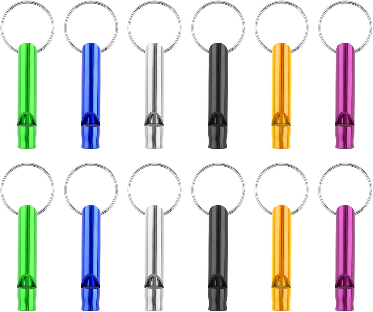 12 stuks veiligheidsfluitjes voor kinderen, noodfluitje voor volwassenen en teamleden, buitenshuis verzamelen, luid fluitje voor buiten, metalen fluitje voor sport