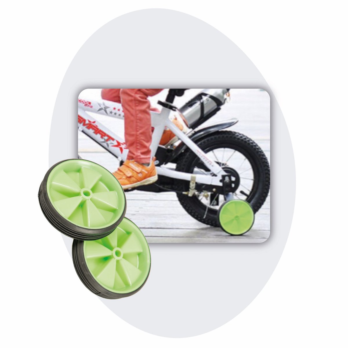Voltano Zijwieltjes – Groen – 12-20 Inch - Zijwielen Voor Kinderfiets