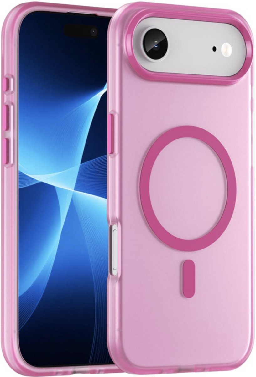 YPCd MagSafe Backcover Geschikt voor Apple iPhone Air – Shockproof TPU Hoesje – Sterke MagSafe Magneet – Camera Bescherming – Roze