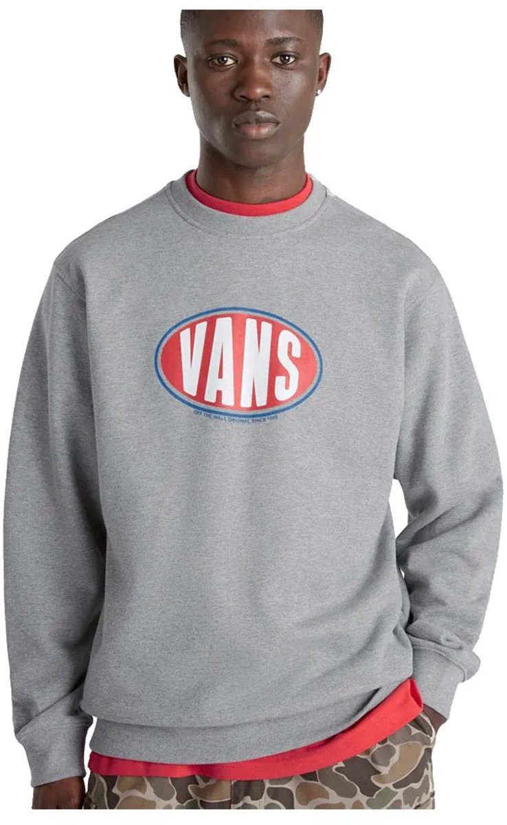Vans Spray On Loose Crew Sweatshirt M Man Cement Heather