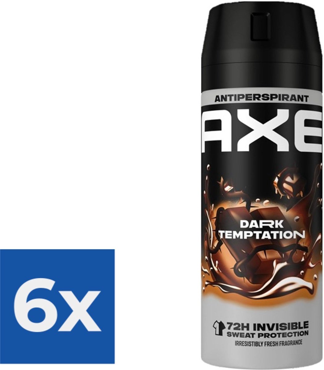 Axe Deodorant Spray Anti Transpirant Dark Temptation 150 ml - Voordeelverpakking 6 stuks