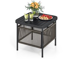 Top 10 Tuintafels voor Buiten 2026: COSTWAY Rotan Bijzettafel 56 x 56 x 49 cm