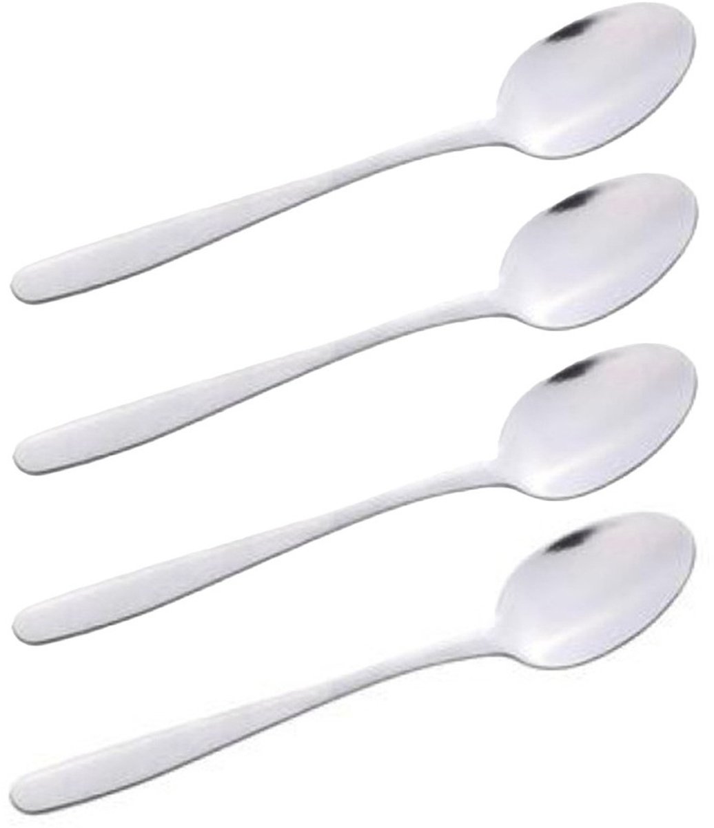 Alpina Theelepeltjes/koffielepeltjes - set van 16x - zilver - RVS - 14 cm - dessertlepels