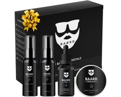 BAØRD Baard Essentials Incl Baardolie - Baardshampoo - Baardbalsem – Baard Conditioner – Beard Oil – Baardset – Baardgroei – Cadeau Voor Man – Barber Kit – Baardverzorging Set Hem - Kerstcadeau Heren - Giftset Mannen - Cadeaupakket Vader – Kerst Kado