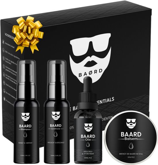 BAØRD Baard Essentials Incl Baardolie - Baardshampoo - Baardbalsem – Baard Conditioner – Beard Oil – Baardset – Baardgroei – Cadeau Voor Man – Barber Kit – Baardverzorging Set Hem - Kerstcadeau Heren - Giftset Mannen - Cadeaupakket Vader – Kerst Kado