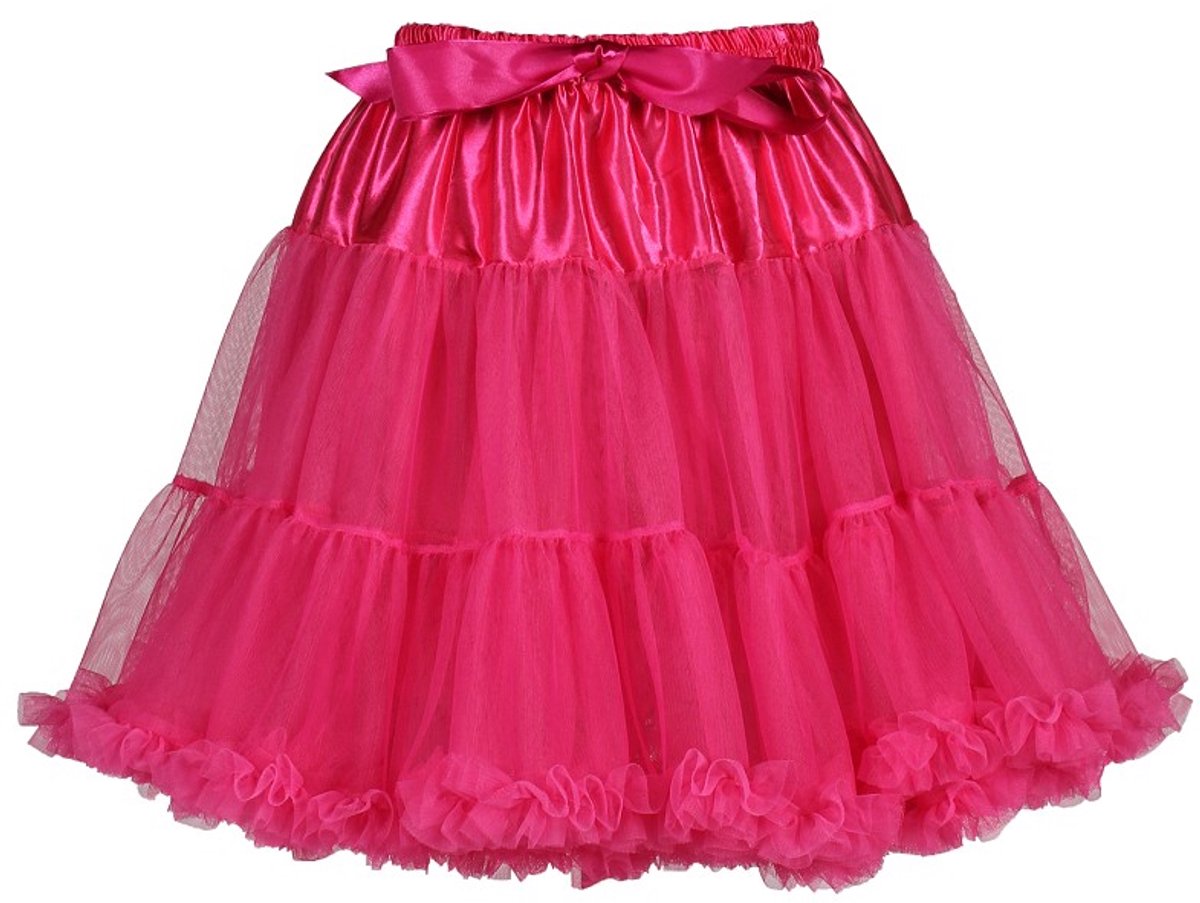 Petticoat Cabaret - met Strik - Neon Roze - Carnavalskleding - Volwassenen - Dames - One Size