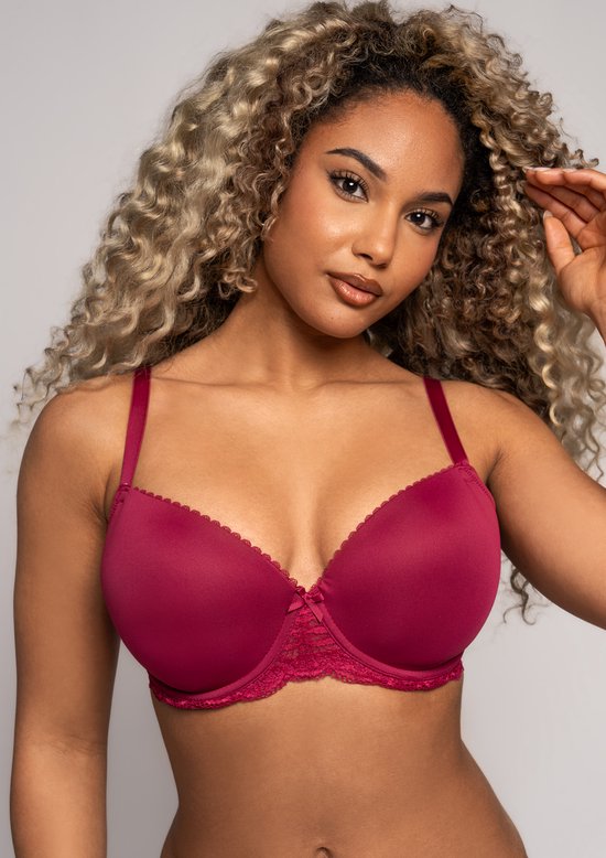 After Eden Bizou - Soutien-gorge à armatures préformées avec dentelle - Femme - Bordeaux - Taille 90F