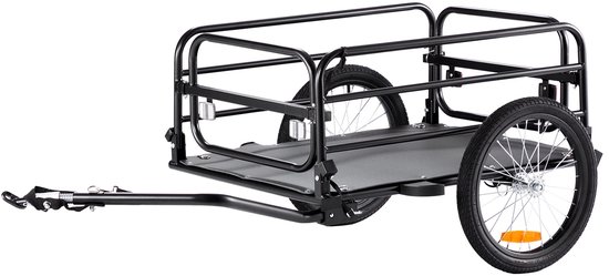 Jessi Store - Remorque vélo - Remorque à vélo - Remorque de vélo - Remorque à bagages pour vélo - Pliable - Capacité de charge 72,5 kg - 141 x 73 x 55 cm