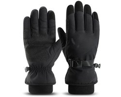 Elkuaie Stevige Outdoor Ski Handschoenen - Thermische Sneeuw Handschoenen & Waterdichte Snowboard Handschoenen - Warm en Comfortabel - 1 Stuks - Voor Wintersport En Buitenactiviteiten - zwart-L