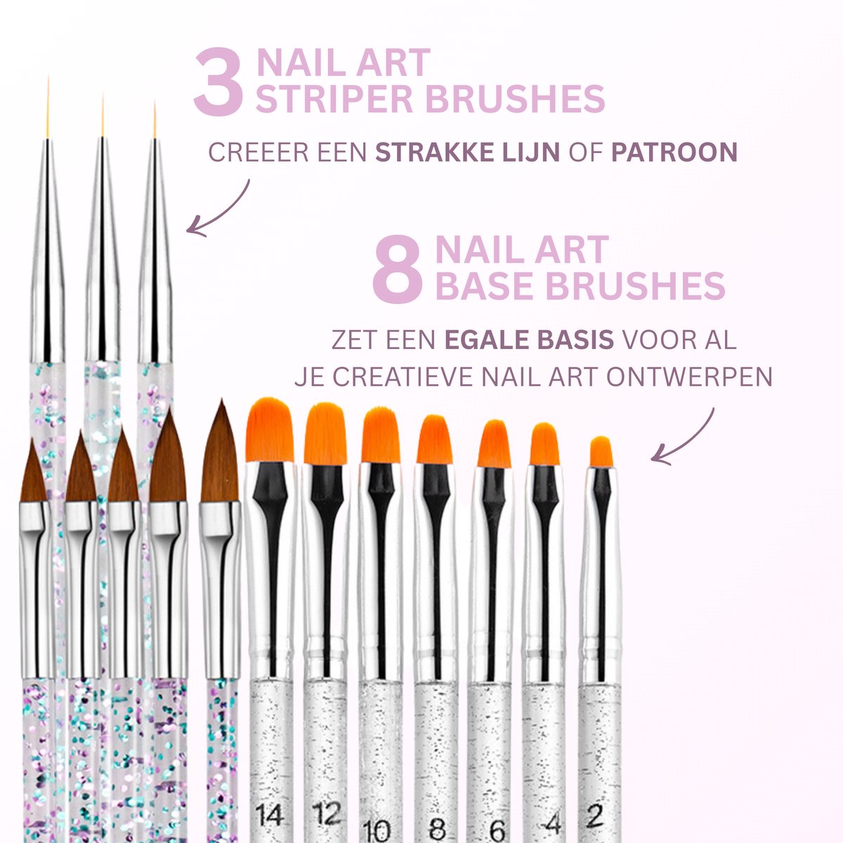 YUBBI Nail Art Penselen en Tools – 33 Delig - Afbeelding 2
