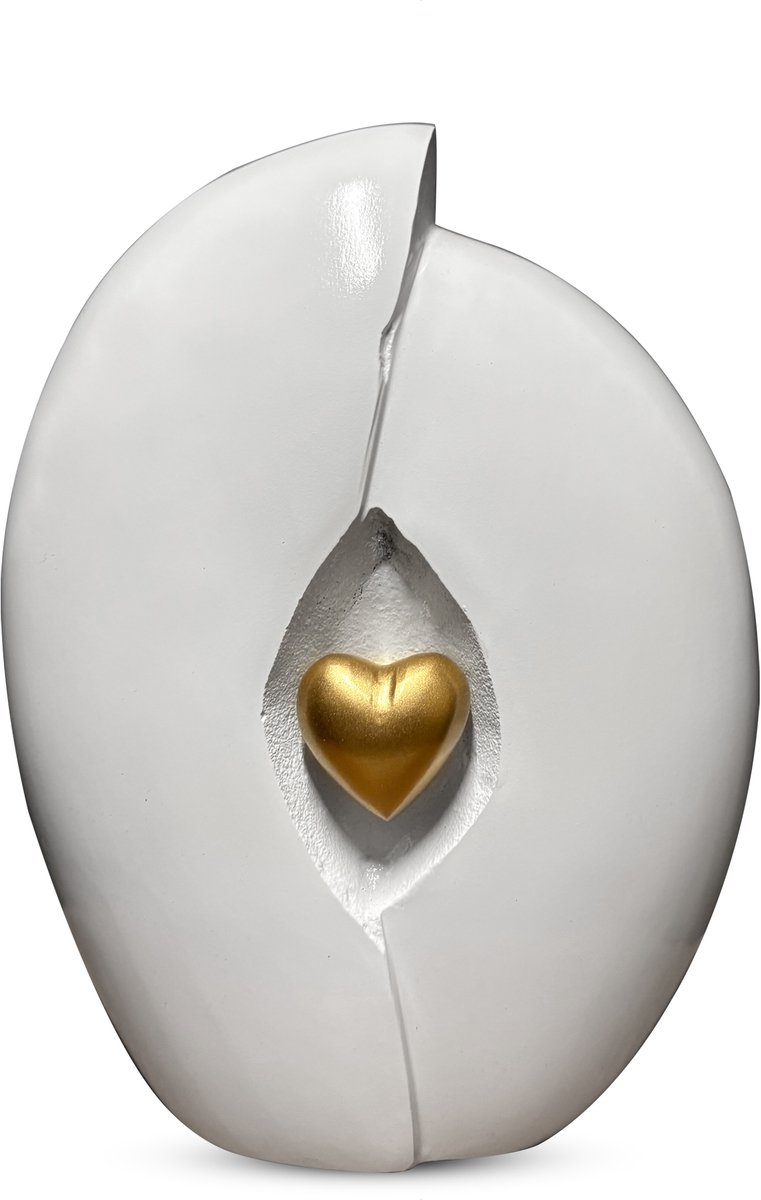 Unieke As Urn - 3 Liter - Handgemaakte Hart urn - Urn - Crematie Urn - Uniek - Voor Huisdieren of Menselijk As - Crematie As - Decoratie Urn - White Heart