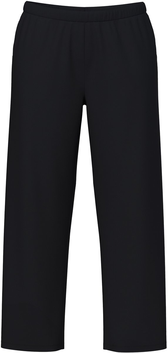 Ulla Popken - Dames - Pyjamabroek effen / harten lange pijpen - Zwart - Maat 50+
