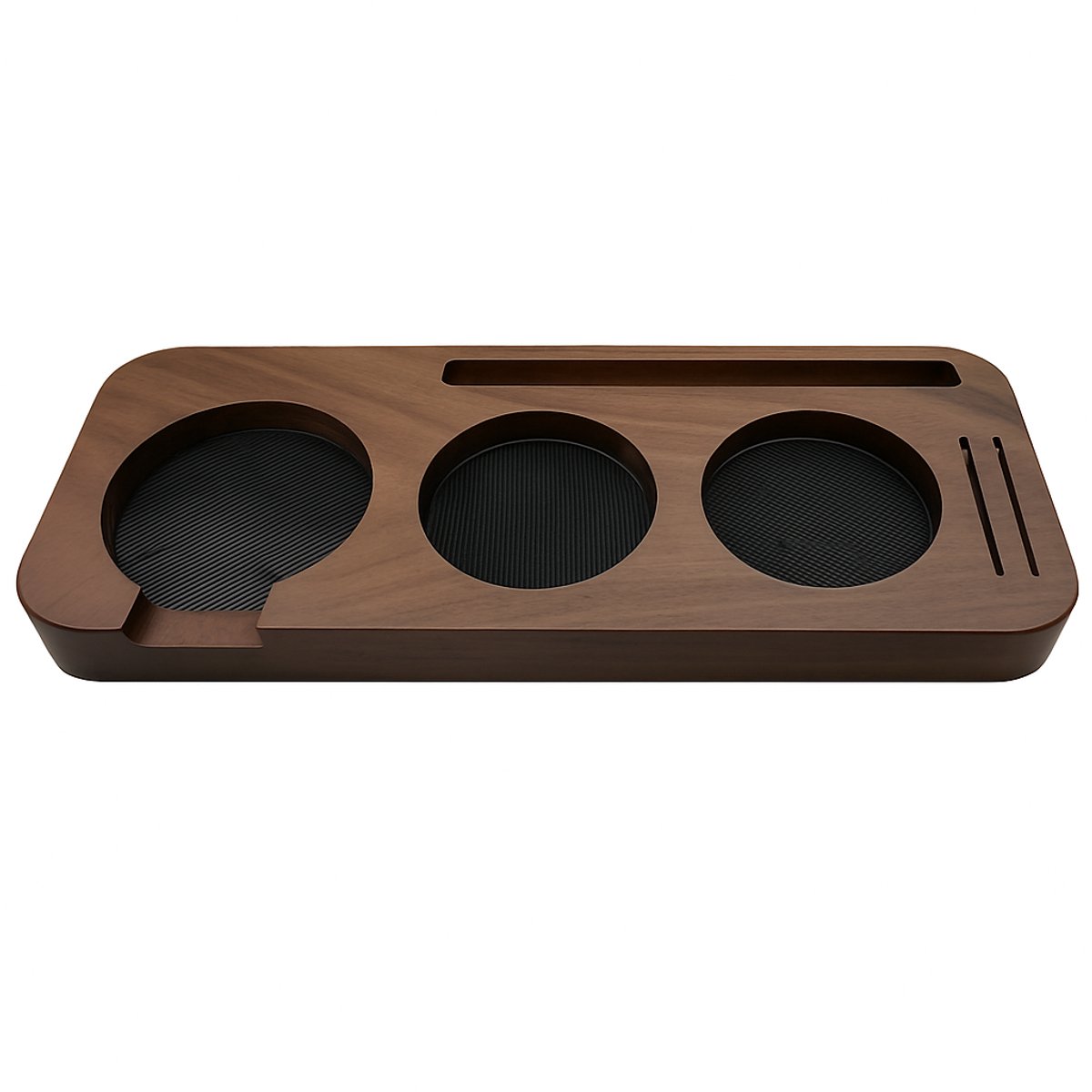 Adore Maison Barista Luxe Walnoothouten Espresso Tool Station – Tamper & Leveler Houder – 51 mm