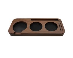 Adore Maison Barista Luxe Walnoothouten Espresso Tool Station – Tamper & Leveler Houder – 51 mm