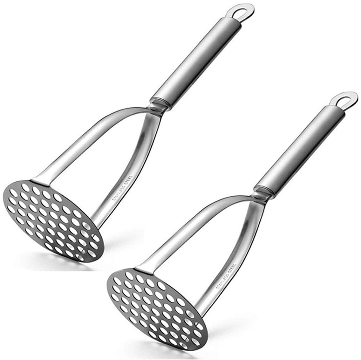 2-delige aardappelstamperset, 27 cm, 430 roestvrij staal, vaatwasmachinebestendig