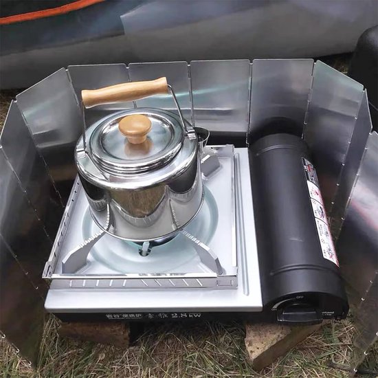 Inklapbaar Campingkooktoestel met Windscherm - 14 Platen, Lichte Bescherming, Perfect voor BBQ, Picknick en Kamperen — afbeelding 3