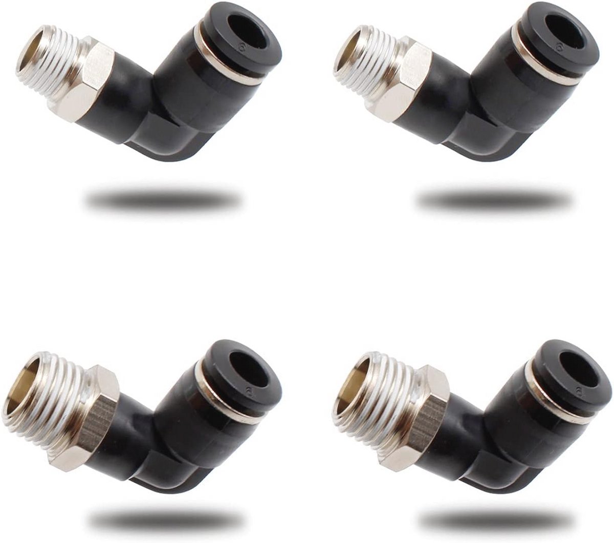 Pneumatische connectoren set - 4 stuks snelkoppelingen 6 mm voor doe-het-zelvers