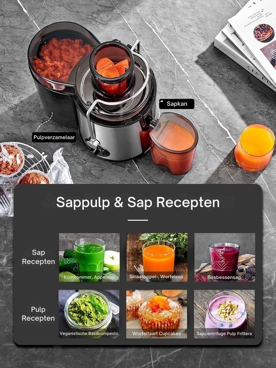 SNJY® Sapcentrifuge - Blender To Go - Mini Blender - 800W - Zilver van SNJY — afbeelding 5