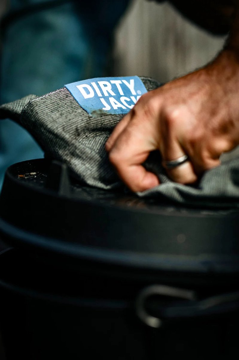 DIRTY JACK Kookdoek Charcoal - Steel blue Label