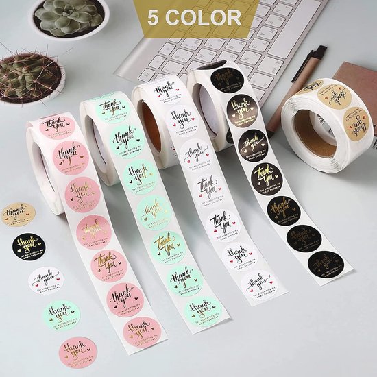 25xSluitstickers Bedankt Dat Je Er Bij Was – 4 cm – Hart