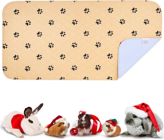 VANESTE Bodembedekking Knaagdieren en Konijnen - Cavia Fleece Liner met Antislip dots - Strooiselmat - Stofvrij - Wasbaar - 120x60 cm - 1 Stuk
