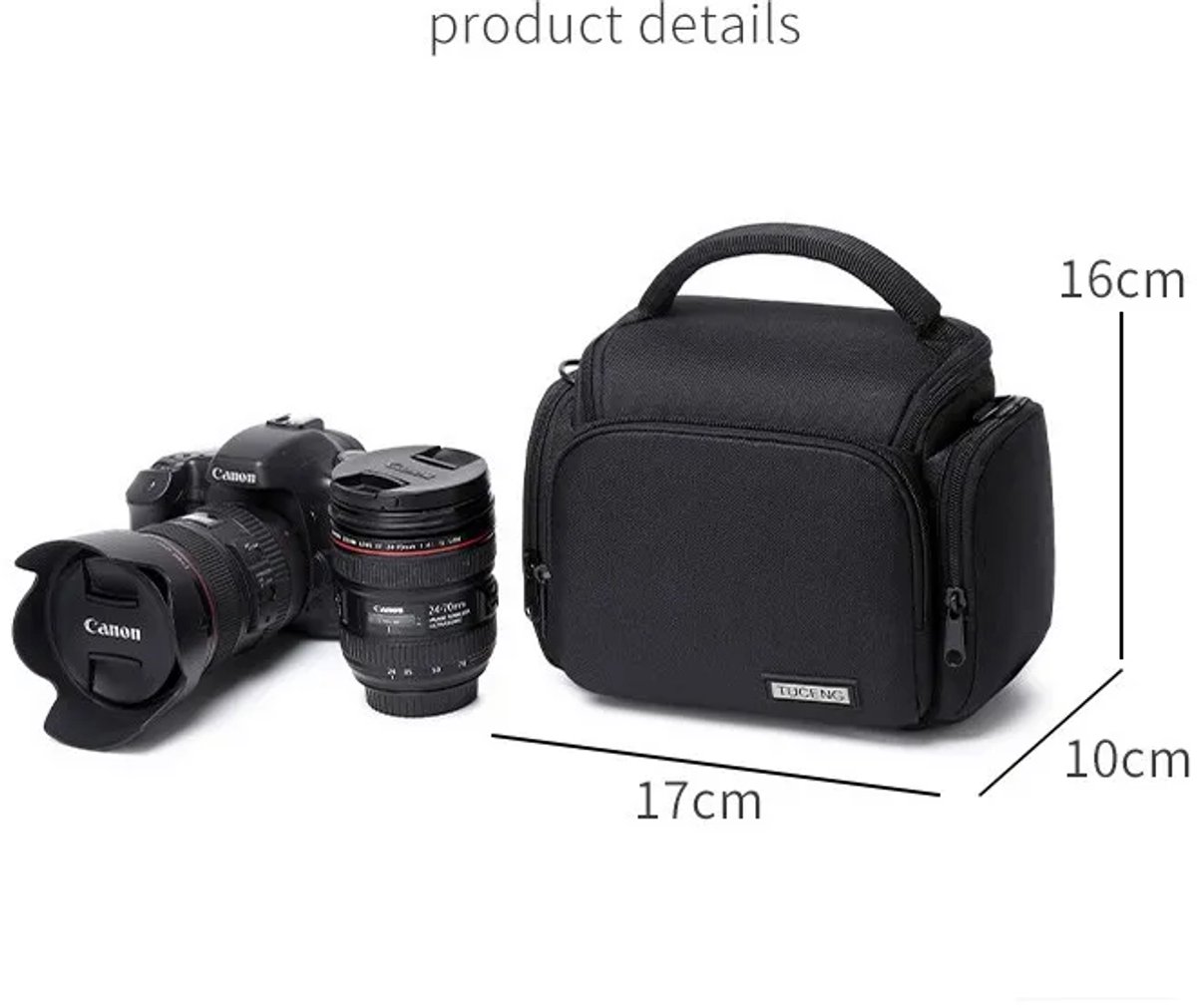 Qendore Palermo 4L schoudertas cameratas fototas voor Canon Nikon Olympus Fuji Pentax Sony foto camera video thumbnail 4