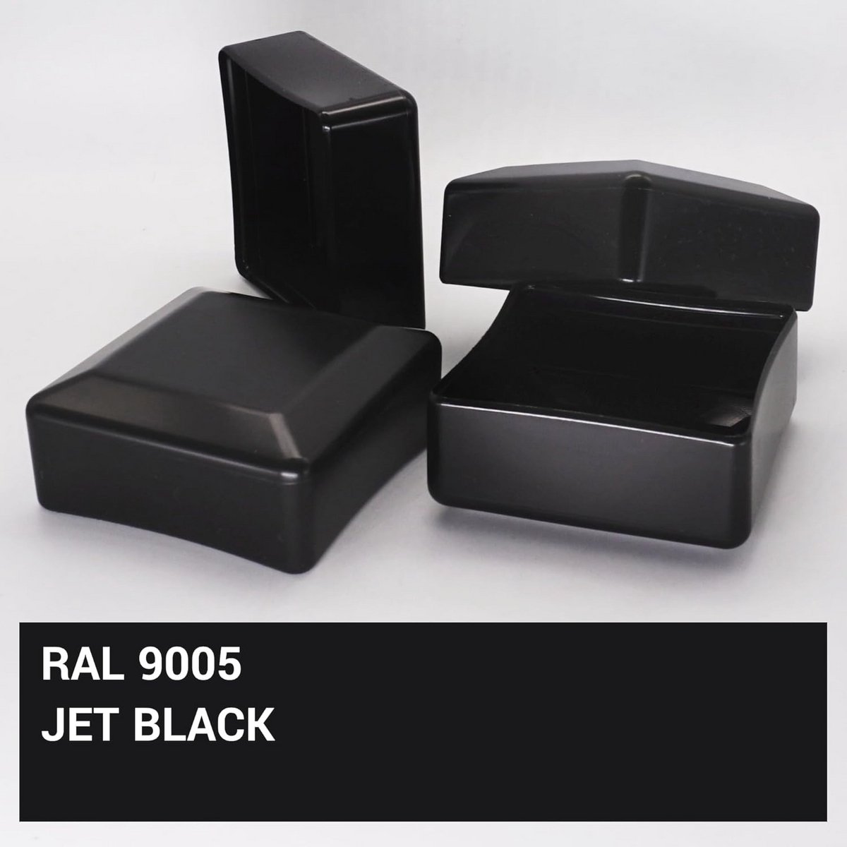 Zwarte kunststof hekpaaldoppen 80 x 80 mm - 6 stuks vierkant